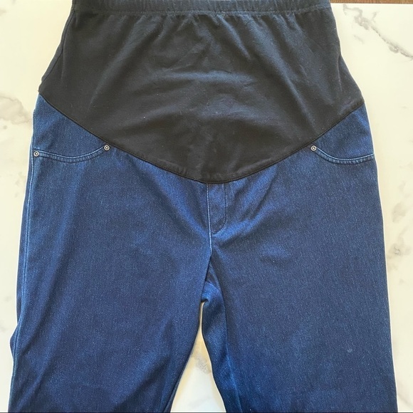 NEW Time and Tru Maternity Skinny Leg Crop Belly Band Stretch Blue Jeans Jegging - Picture 2 of 6
